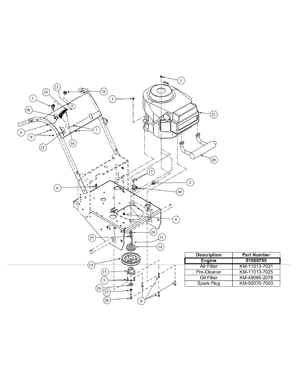 Kawasaki Kai Engine Assembly 15hp Diagram and Parts List for G1548 55AE232S750-WAM Cub Cadet Lawn Mower